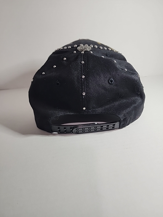 Stephanie Head Wear Snapback Hat Y2K Rose Embellished Ed Hardy Bejeweled Grunge - Picture 6 of 11